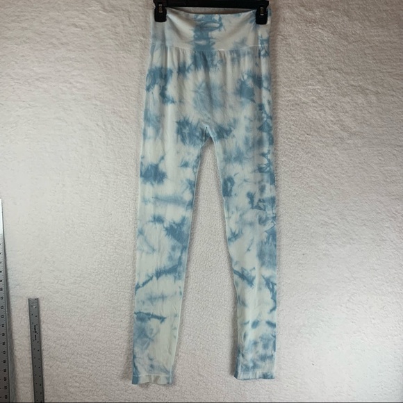 love tree Womens Leggings Pants Blue Size Large Tie Dye Ribbed Stretch  NWT 5292 - Picture 1 of 6